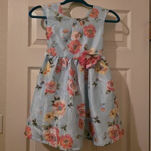 Lilt Floral Kids Dress in Light Blue and Pink